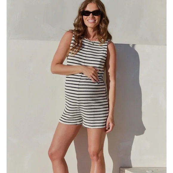 Bea The Label Striped Nursing Maternity Playsuit - Picture 4 of 4